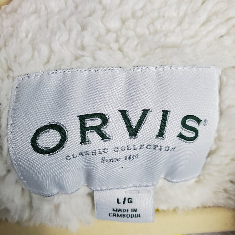 Orvis Brighton Quarter Zip Sherpa Lined Sweater Jacket Size Large - Picture 3 of 7